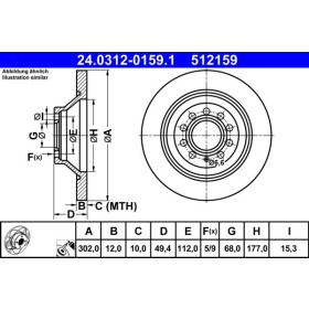 ATE Brzdový kotúč plny Ø302mm 24.0312-0159.1_thumb2