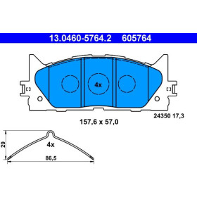 ATE Sada brzdových platničiek 13.0460-5764.2_thumb2