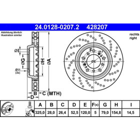 ATE Brzdový kotúč Brzdovy kotuc dvojdielny Ø325mm 24.0128-0207.2_thumb2