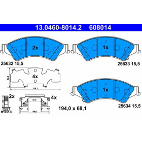 ATE Sada brzdových platničiek 13.0460-8014.2_thumb2