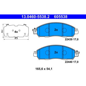 ATE Sada brzdových platničiek, kotúčová brzda 13.0460-5538.2_thumb2
