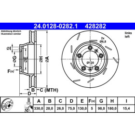 ATE Brzdový kotúč drazkovane/vnutorne chladene Ø330mm 24.0128-0282.1_thumb2