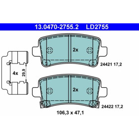 ATE Sada brzdových platničiek 13.0470-2755.2_thumb2