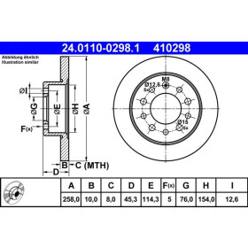 ATE Brzdový kotúč plny Ø258mm 24.0110-0298.1_thumb2