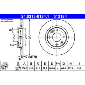 ATE Brzdový kotúč plny Ø266mm 24.0313-0184.1_thumb2