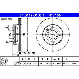 ATE Brzdový kotúč vetraný Ø231mm 24.0117-0105.1_thumb2