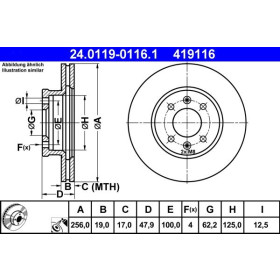 ATE Brzdový kotúč vetraný Ø256mm 24.0119-0116.1_thumb2