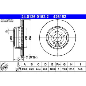 ATE Brzdový kotúč Brzdovy kotuc dvojdielny Ø338mm 24.0126-0152.2_thumb2