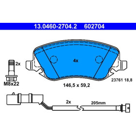 ATE Sada brzdových platničiek 13.0460-2704.2_thumb2