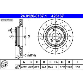 ATE Brzdový kotúč dierovane/vnutorne chladene Ø330mm 24.0126-0137.1_thumb2