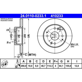 ATE Brzdový kotúč plny Ø260mm 24.0110-0233.1_thumb2