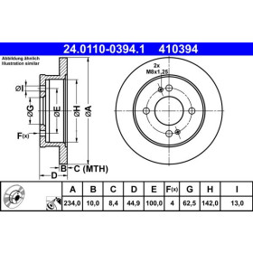 ATE Brzdový kotúč plny Ø234mm 24.0110-0394.1_thumb2