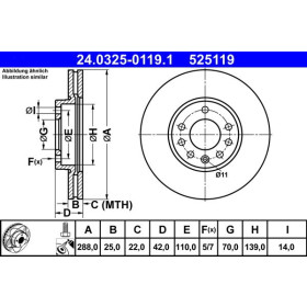 ATE Brzdový kotúč vetraný Ø288mm 24.0325-0119.1_thumb2