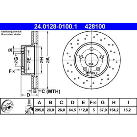 ATE Brzdový kotúč dierovane/vnutorne chladene Ø295mm 24.0128-0100.1_thumb2