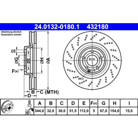 ATE Brzdový kotúč dierovane/vnutorne chladene Ø344mm 24.0132-0180.1_thumb2