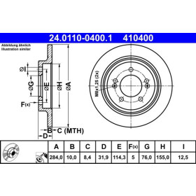 ATE Brzdový kotúč plny Ø284mm 24.0110-0400.1_thumb2