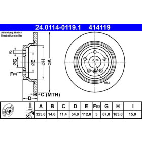 ATE Brzdový kotúč plny Ø325mm 24.0114-0119.1_thumb2