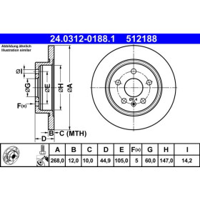 ATE Brzdový kotúč plny Ø268mm 24.0312-0188.1_thumb2