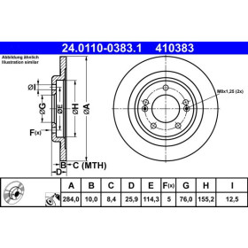 ATE Brzdový kotúč plny Ø284mm 24.0110-0383.1_thumb2