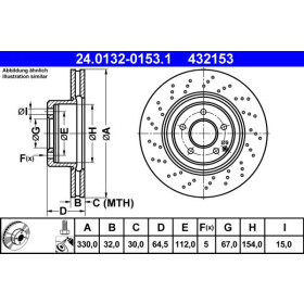 ATE Brzdový kotúč dierovane/vnutorne chladene Ø330mm 24.0132-0153.1_thumb2