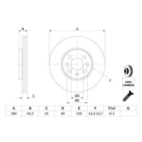 BOSCH Brzdový kotúč vetraný Ø280mm   0 986 479 B68_thumb5