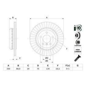 BOSCH Brzdový kotúč Brzdovy kotuc dvojdielny Ø330mm   0 986 479 E04_thumb5