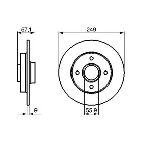 BOSCH Brzdový kotúč plny Ø249mm   0 986 479 219_thumb5