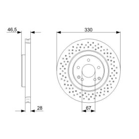 BOSCH Brzdový kotúč dierovany Ø330mm   0 986 479 135_thumb5