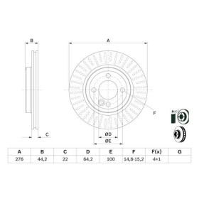 BOSCH Brzdový kotúč vetraný Ø276mm   0 986 479 B39_thumb5