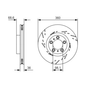 BOSCH Brzdový kotúč drazkovany Ø360mm   0 986 479 D22_thumb5