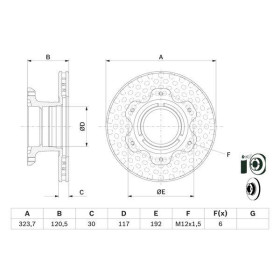 BOSCH Brzdový kotúč vetraný Ø323,7mm   0 986 479 E48_thumb5