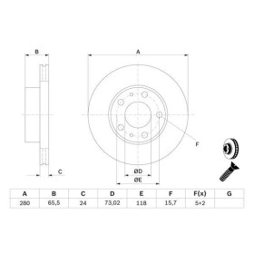 BOSCH Brzdový kotúč vetraný Ø280mm   0 986 479 B34_thumb5