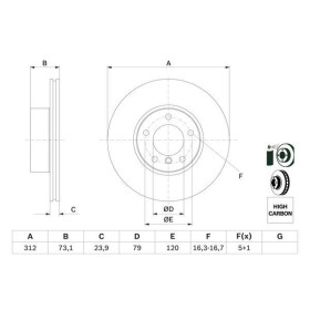 BOSCH Brzdový kotúč vetraný Ø312mm   0 986 479 381_thumb5