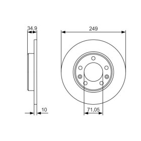 BOSCH Brzdový kotúč plny Ø249mm   0 986 479 C23_thumb5