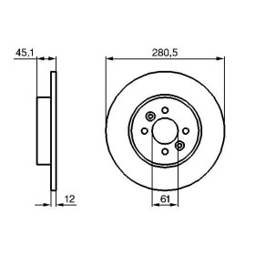 BOSCH Brzdový kotúč plny Ø280mm   0 986 479 195_thumb5