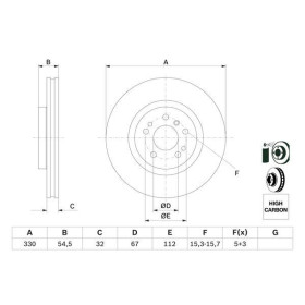 BOSCH Brzdový kotúč vetraný Ø330mm   0 986 479 269_thumb5