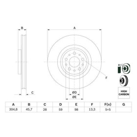 BOSCH Brzdový kotúč vetraný Ø305mm   0 986 479 736_thumb5