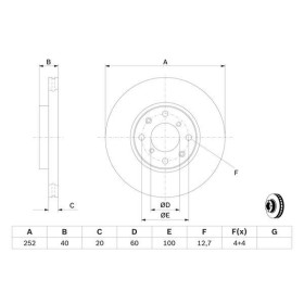 BOSCH Brzdový kotúč vetraný Ø252mm   0 986 479 B98_thumb5