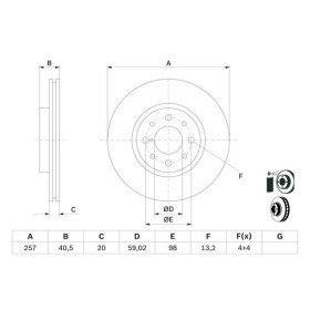 BOSCH Brzdový kotúč vetraný Ø257mm   0 986 478 515_thumb5