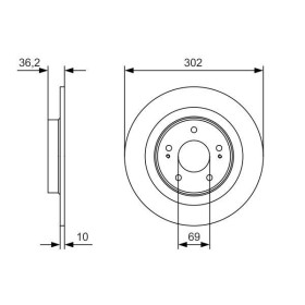 BOSCH Brzdový kotúč plny Ø302mm   0 986 479 B04_thumb5