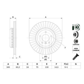 BOSCH Brzdový kotúč Brzdovy kotuc dvojdielny Ø345mm   0 986 479 E13_thumb5