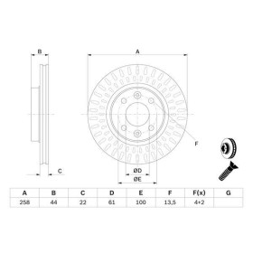 BOSCH Brzdový kotúč vetraný Ø258mm   0 986 479 A86_thumb5