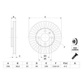 BOSCH Brzdový kotúč vetraný Ø255,9mm   0 986 479 776_thumb5