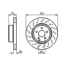 BOSCH Brzdový kotúč dierovany Ø312mm   0 986 478 471_thumb5