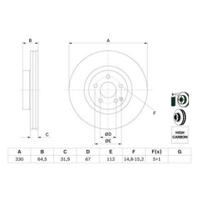 BOSCH Brzdový kotúč vetraný Ø330mm   0 986 479 332_thumb5