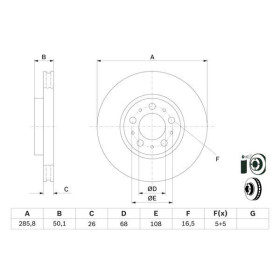 BOSCH Brzdový kotúč vetraný Ø285,8mm   0 986 479 210_thumb5