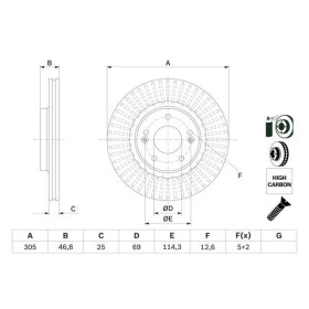 BOSCH Brzdový kotúč vetraný Ø305mm   0 986 479 E42_thumb5