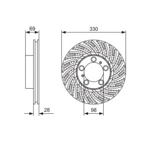 BOSCH Brzdový kotúč dierovany Ø330mm   0 986 479 D25_thumb5