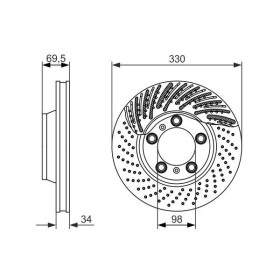 BOSCH Brzdový kotúč dierovany Ø329.5mm   0 986 479 579_thumb5