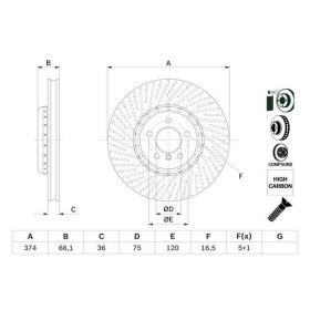 BOSCH Brzdový kotúč Brzdovy kotuc dvojdielny Ø374mm   0 986 479 E28_thumb5